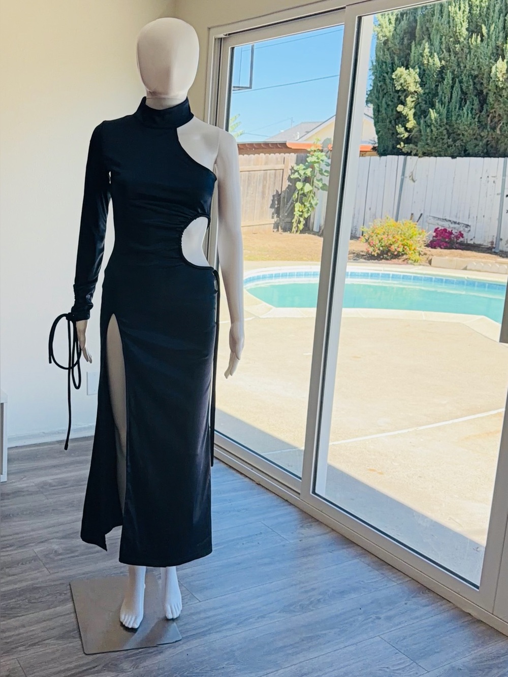 BBXBRAND  One-Shoulder blue  Cutout Evening  Dress